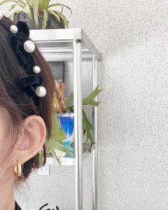 벨벳 리본 진주 머리띠 헤어밴드