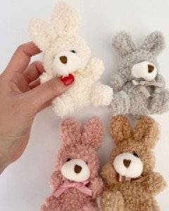 뽀글 토끼 인형 그립 스마트톡 거치대