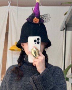 KIDS 호박 망사 할로윈 꼬깔 머리띠 헤어밴드