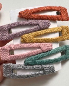 니트 짜임 빅 똑딱핀 머리핀 세트