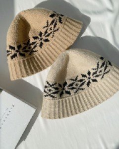 눈꽃 니트 버킷햇 벙거지 모자