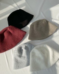 베이직 도톰 니트 버킷햇 벙거지