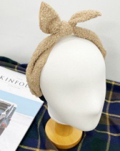 뽀글이 와이어 리본 머리띠 헤어밴드