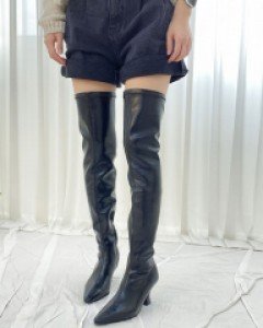 8cm굽 롱 부츠 싸이하이