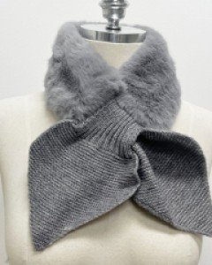 목에 퍼 털 머플러 목도리 고리형