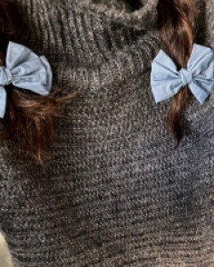 코튼 리본 집게핀 세트 머리핀