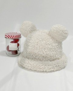 뽀글이 후리스 베어 버킷햇 모자