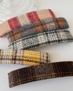 타탄체크 머리핀 자동핀