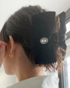 펄 벨벳 진주 집게핀 머리핀