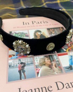 플라워 큐빅 장식 벨벳 헤어밴드 머리띠