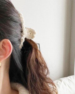 트위드 집게핀 머리핀