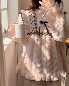 극세사 프릴 잠옷 투피스