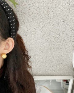 볼륨 도트 머리띠 헤어밴드