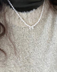 유리 팬던트 담수진주 목걸이