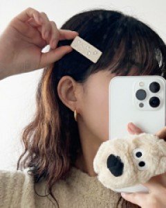 셀룰로오스 하트 큐빅 자동핀 머리핀