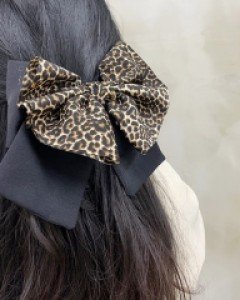 이쁜 호피 리본 머리핀 이중