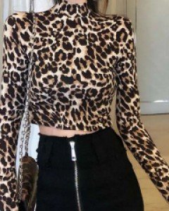 지브라 호피 크롭티