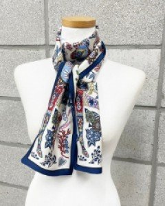 페이즐리무늬 말 롱 트윌리 스카프 국내제작