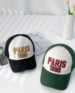 1980 파리 배색 볼캡 야구모자 남녀공용
