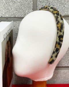 블링블링 실버 호피 큐빅 머리띠 헤어밴드