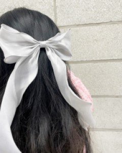 은은 펄 오간자 리본핀 리본끈 리본집게핀 웨딩 테니스 골프