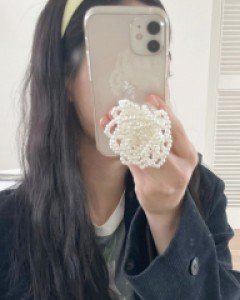 빅 진주 꽃 장식 그립 톡홀더 스마트톡