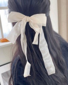 웨딩 롱 리본 머리핀 헤어핀