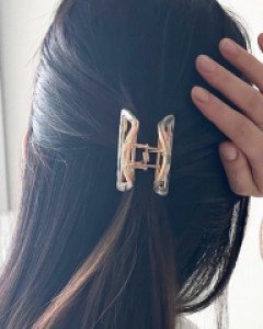 프랑스핀 반달 무늬 마블 호피 집게핀