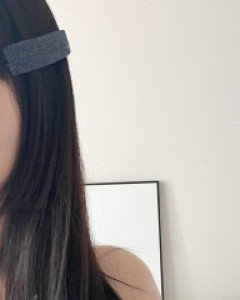 데님 반묶음 옆머리 포인트 자동핀