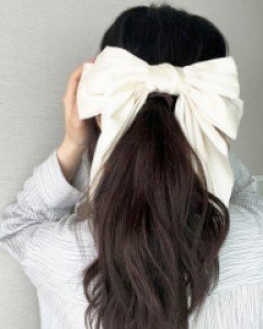 볼륨 롱 리본 머리핀