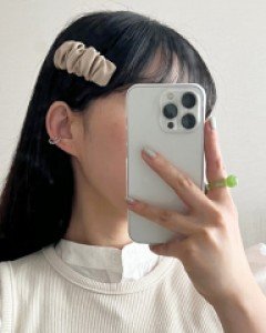 새틴 셔링 똑딱핀 머리핀