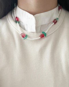 진주 튤립 목걸이