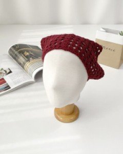 그물 니트 삼각 두건