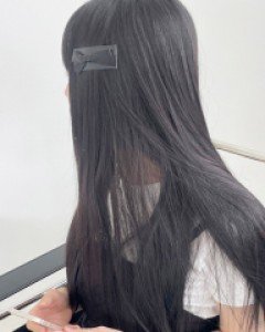 블랙 리본 레더 똑딱핀