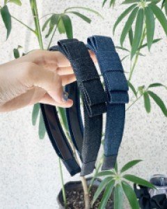 데님 리본 머리띠 헤어밴드