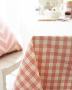 [20%세일] 심플체크 테이블덮개 3size 핑크