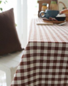[20%세일]심플체크 테이블덮개 3size 브라운