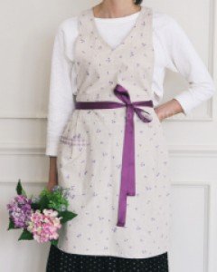 보라빛향기 양면린넨앞치마