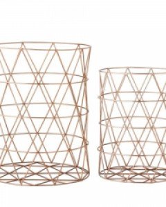Storage Basket Round, Copper, Set of 2
