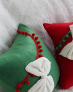x-mas 방울리본 쿠션커버(그린)