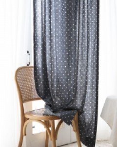 [20%sale]폴카도트 린넨텐셀커튼_네이비 (2size)