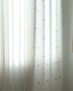 무지개 화이트암막커튼(2size)