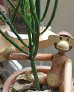 [cozy greenery] 목각 원숭이 장식