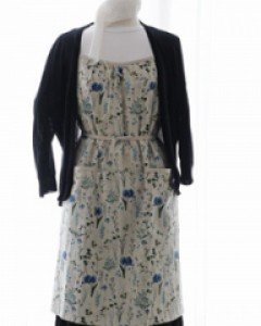 소담블루꽃 린넨 에이프런