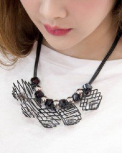 P6964 큐빅 와이어 볼드 목걸이