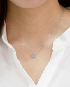 A0411 실버925 12월 탄생석 인조스톤 목걸이(케이스포함)