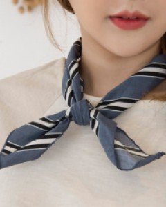 P8246 스트라이프 코튼 스카프(베이지)
