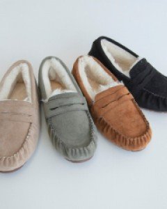 Y0116 심플 포근 퍼 로퍼(블랙 245)