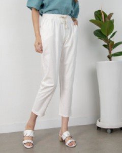 A2521 워싱 코튼 올밴딩 배기팬츠