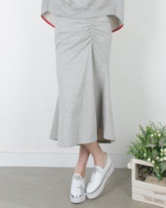 A3014 셔링 머메이드 밴딩 스커트